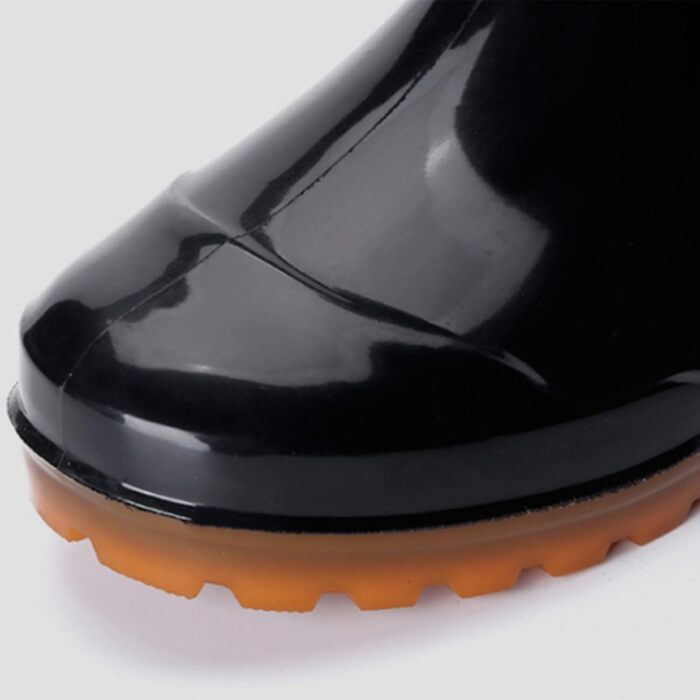 Чоловічі теплі гумові чоботи з хутряною підкладкою, високі, водонепроникні, протиковзкі, без ковзання, гумові дощовики до коліна для походів, роботи у дворі, активного відпочинку на свіжому повітрі, розмір 39 EU, чорні