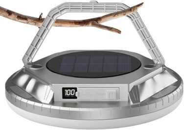 Ліхтарі для кемпінгу, 1600 люмен, ліхтар для виживання на сонячній енергії, водонепроникний, портативний, кемпінговий ліхтар, для використання на вулиці, в саду, на подвір&39ї, на патіо, на балконі, для походів, для рюкзаків, сріблястий