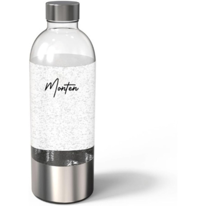 Пляшка з нержавіючої сталі MonTen Soda 900 мл - Шипіння та зволоження без зусиль - Міцний та екологічний дизайн - Багаторазова пляшка для газованої води ПЕТ для наших машин