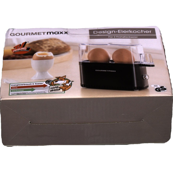 Яйцеварка GOURMETmaxx на 2 яйця компактна яйцеварка яйцеварка з яйцепробивачем, мірним стаканом та сигнальним тоном 3 ступені твер