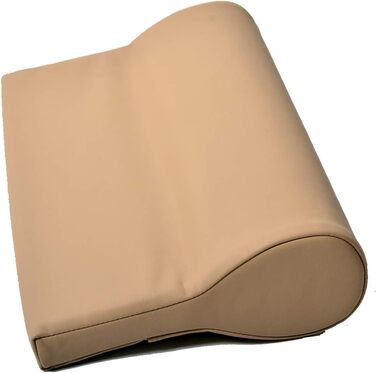 Масло- та водовідштовхувальна подушка для шиї для масажу, виготовлена з дрібнопористого пінопласту та з поліуретановим чохлом, як подушка для підтримки шиї для масажного столу (бежевий)