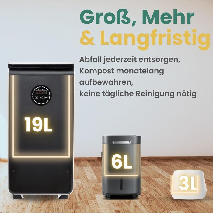 Перша в світі інтелектуальна машина для біокомпосту, постійний фільтр, справжнє компостування, Food Cycler, Become Organic Compost, електричний компостний контейнер, 19L Electric Composter Kitchen