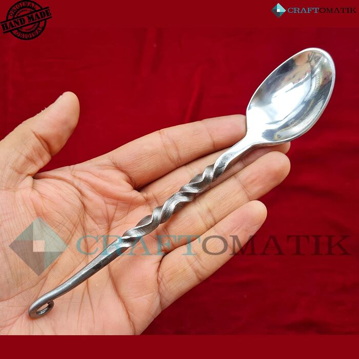 Набір столових приборів ручного кування в середньовічному стилі 3 предмети (ніж, виделка, ложка) зі шкіряним чохлом Подарунковий набір для кухні, кемпінгу та барбекю HFTC07x