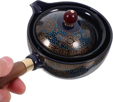 Набір китайського керамічного чайного посуду Toyvian синього кольору з зручною ручкою та легким очищенням, 1 комплект для домашнього чаювання в стилі Кунг Фу для справжньої насолоди чаєм.