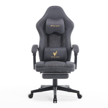 Ігрове крісло Fizzin, ергономічне ігрове крісло з висувною підставкою для ніг, регульованим підголівником, поперековою опорою