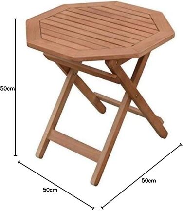 Садовий стіл Spetebo Eucalyptus, олійний - 50x50 см - Дерев&39яний розкладний стіл для пивних садів та бістро