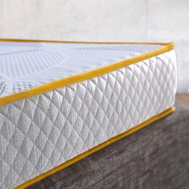 Матрац Comfy Line з піни з ефектом пам&39яті, розмір king-size, 200 x 200 см, американський стиль, багатошаровий, зонований, висота 35 см, ортопедичний матрац для людей з вагою, гіпоалергенний, виготовлено в Італії