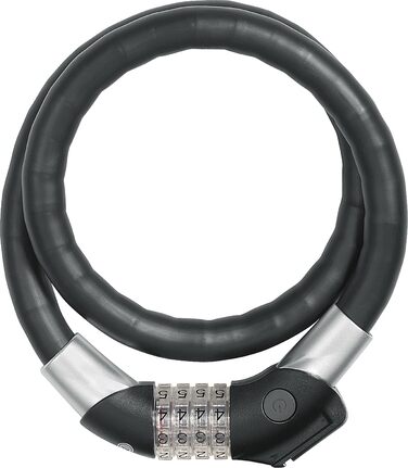 Тросовий замок ABUS Steel-O-Flex Raydo Pro 1460/85 KF - Комплект велосипедних замків з кронштейном KF для болта затискача велосипедного сидіння - 20 мм рівень безпеки 6 - Чорний одинарний