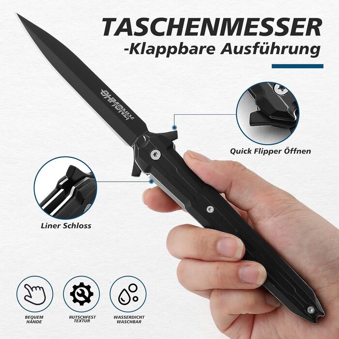 Складаний ніж одноручний ніж, кишеньковий ніж з нейлоновими піхвами і кишеньковою кліпсою, EDC ніж з ручкою з нержавіючої сталі, д