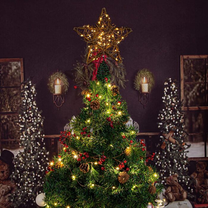 Верхівка для ялинки з натурального ротанга DDcafor