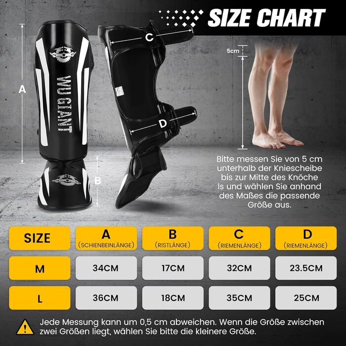 Накладки на гомілки для кікбоксингу, регульовані надзвичайно товсті накладки на ноги із захистом підйому стопи, професійні накладки на гомілки та підйом стопи для муай-тай, ММА, боксу, кікбоксингу, чорні, розмір L 160-185 см (розмір за вагою)