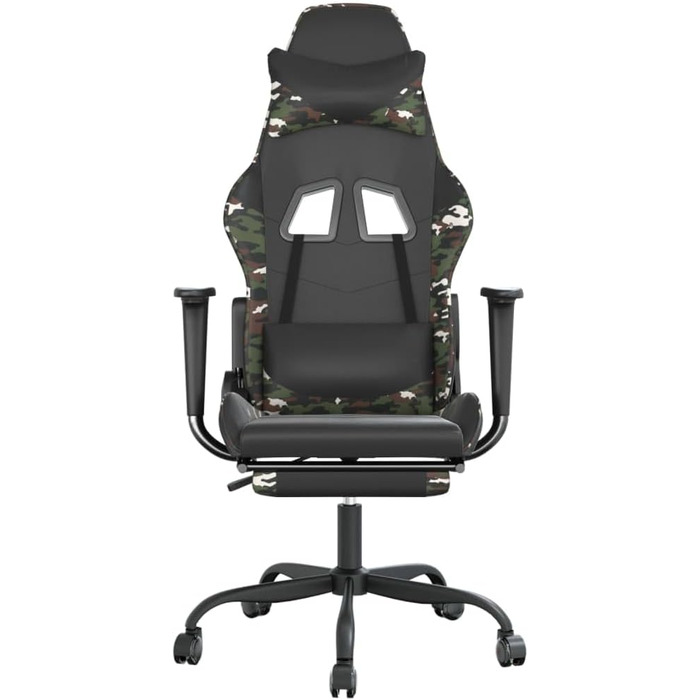 Геймерське крісло, офісне крісло, з підставкою для ніг, чорне та камуфляжне, штучна шкіра