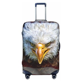 Чохол для валізи, дизайн Американський прапор з орлом, міцний захист валізи, підходить для багажу розміром 45,7 - 81,3 см, розмір XL, Чорний, X-Large