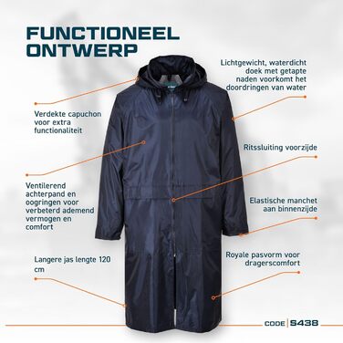 Класичний дощовик, розмір XXL, темно-синій, 438