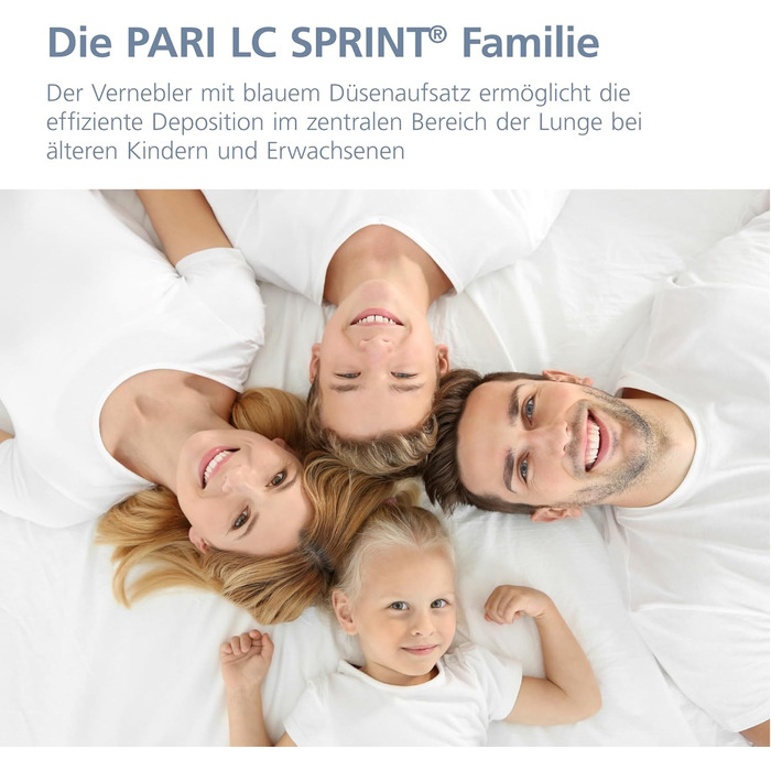 Небулайзер PARI LC Sprint для інгаляційної терапії нижніх дихальних шляхів - синя насадка з системою клапанів, управління PIF, універсальний мундштук, з'єднувальна трубка - аксесуари PARI BOY