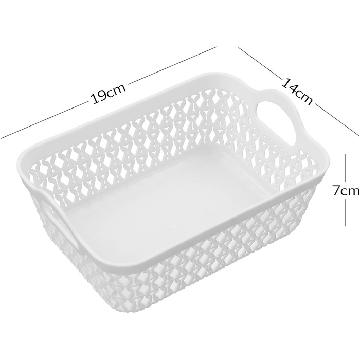 Міні-пластикові кошики для зберігання Qqbine, маленький пластиковий кошик, білий, 12 шт.