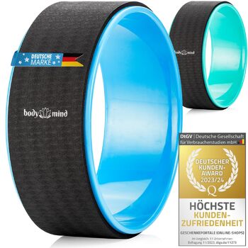 Колесо для йоги, фітнес-колесо для дхарми для асан та розтяжки спини ролик для йоги для розтяжки синього кольору