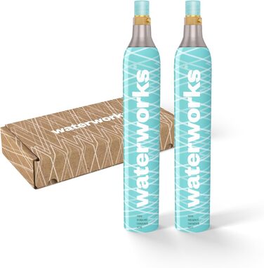 Водопровідна система 2 x циліндр CO2 I Підходить для SodaStream*, Grohe Blue, Aarke, Brita, WasserMaxx та багатьох інших виробників газованої води I Для до 60 л на заправку I * Не для швидкого підключення