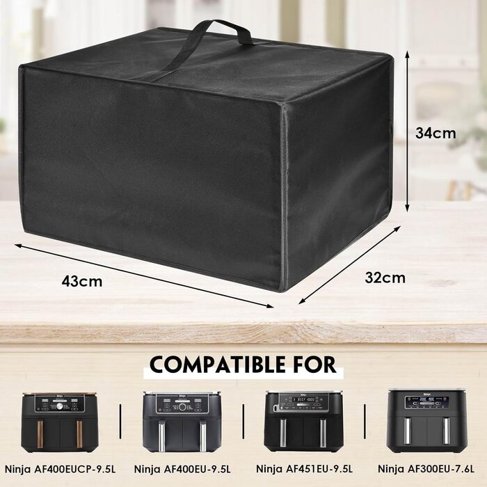Пилозахисна кришка аерофритюрниці, термостійка, водонепроникна та пилонепроникна нейлонова кришка для фритюрниці, підходить для NinjaAF400EUCP/AF400EU/AF451EU/AF300EU