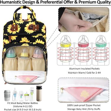 Сумка для підгузників рюкзак сумка для жінок великої місткості, дитяча сумка з ізольованими кишенями багатофункціональні сумки для