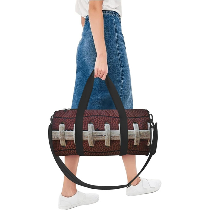 Спортивна сумка для подорожей, американський футбол, затяжки, сумка на ніч, чорна, універсальний розмір