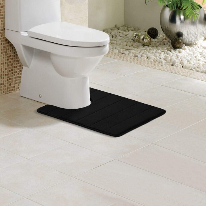 Нековзний м'який килимок для туалету з вирізом 50 х 60 см, поглинаючий килимок для туалету на підставці, килимок для туалету, що м