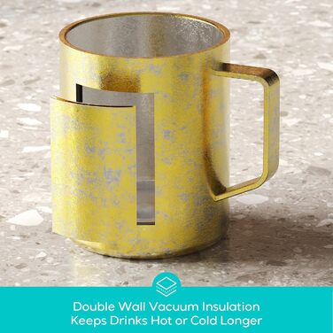 Титанова чашка CASABREWS Gold з кришкою, золота