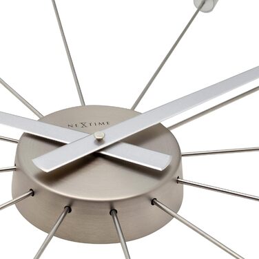 Настінний годинник techno line XXL NeXtime Plug Inn Silver 261 ZI, дерево, 60х60х4.2 см