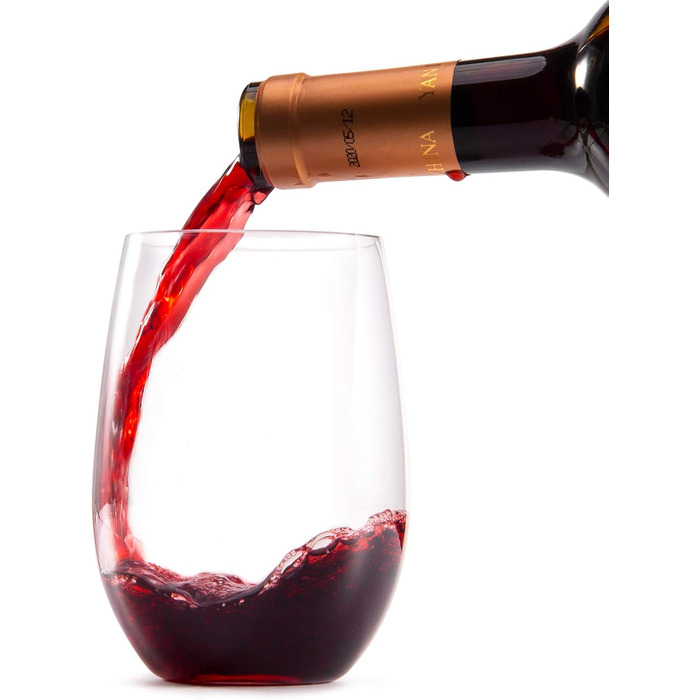 Склянки для гарячої води склянки для пиття склянки для соку 470 мл Tritan-BPA-Free безстеблові пластикові келихи для вина набір з