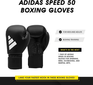 Боксерські рукавички Adidas Speed 6 oz, чорно-білі