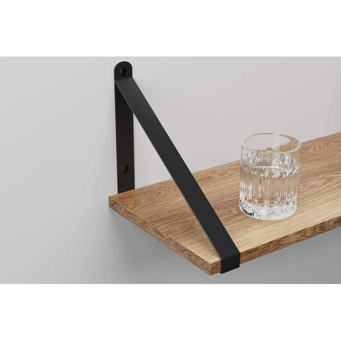 Настінні плаваючі книжкові полиці CASSA ZENO, комплект з 3 шт. , 80 см x 20 см, книжкова полиця для спальні, вітальні, офісу, ванної кімнати, кухні, дерев&39яна, рустикальна, з металевим кронштейном (натуральний колір), натуральний колір, 3 20 Г x 80 Ш x 