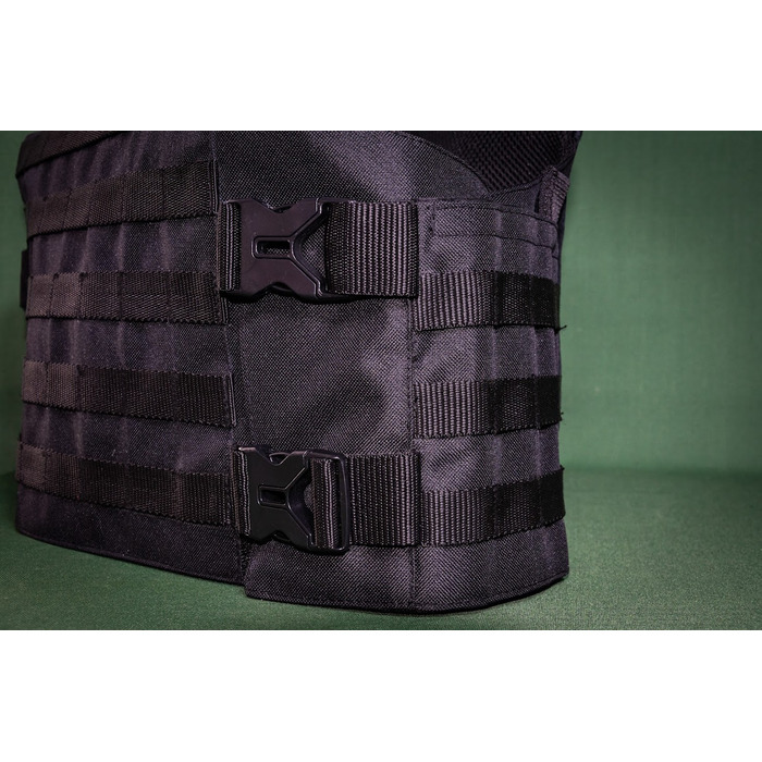 Плитоноска з встановленям бокового та кевларового захисту кордура Kirasa чорна (Арт.KI101)