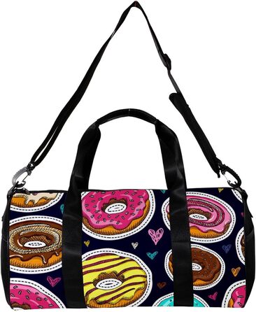 Сумка-мішок для подорожей, спорту та шопінгу, для йоги, з дизайном пончиків та їжі, рожева, фітнес-сумка для активного відпочинку, ручна поклажа