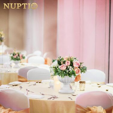 Елементна підставка для квітів для рослин, декоративна пластикова урна, висота 26 см, висока пластикова підставка для рослин, для дому та саду, ганку, дверної тераси, прикраси для балкону, біла, висота 2 x 26 см, 2-