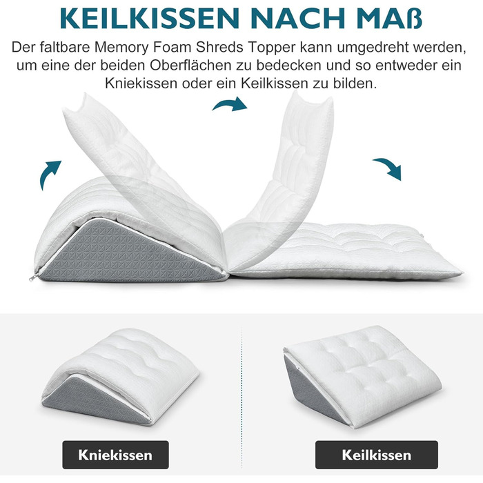 Подушка для підняття ніг TANYOO, подушка для колін для тих, хто спить на спині, двошарова трикутна подушка з піни з ефектом пам&39яті для ніг після операції