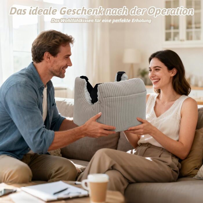 Подушка для мастектомії, подушка для порту молочної залози, подушка для грудей для автомобіля, подушка для відновлення після хіміотерапії, мастектомії, зменшення грудей, збільшення грудей та лімфедеми (сіра)