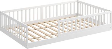 Підлогове ліжко CADANI Timi 2в1 120x200 см Дитяче ліжко Монтессорі зі знімним захистом від випадіння, включаючи ламельну раму, з м