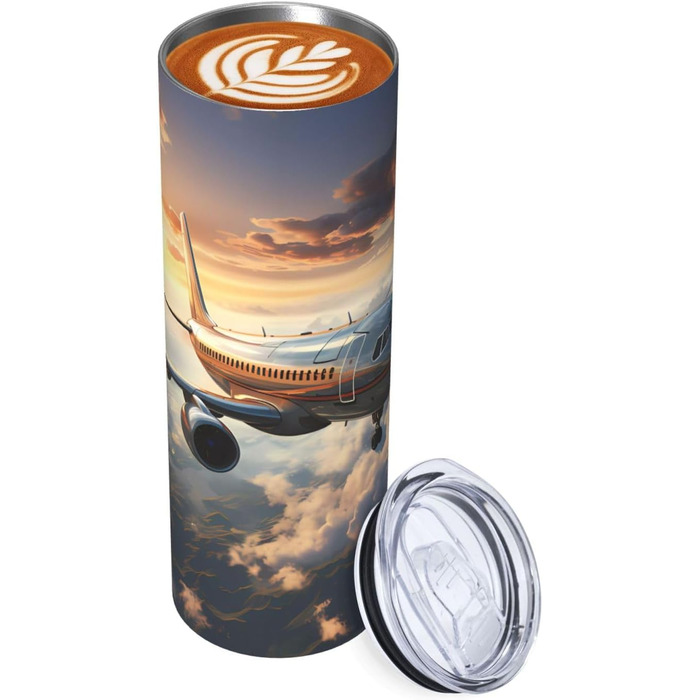 Кухоль об&39ємом 590 мл з прямою трубочкою, літаки злітають, дорожній кухоль з принтом, підходить для кемпінгу, офісу та дому.