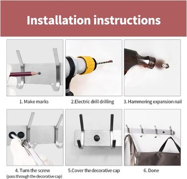 Гачки для верхнього одягу SYPEN настінні, вішалка металева, настінна вішалка з нержавіючої сталі, вішалка з гачками для одягу, віш