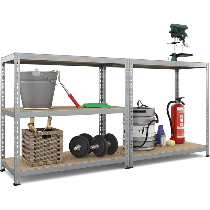 Посилений стелаж TKT, стелаж для файлів, модульний стелаж, 180x92x46 см, 175 кг