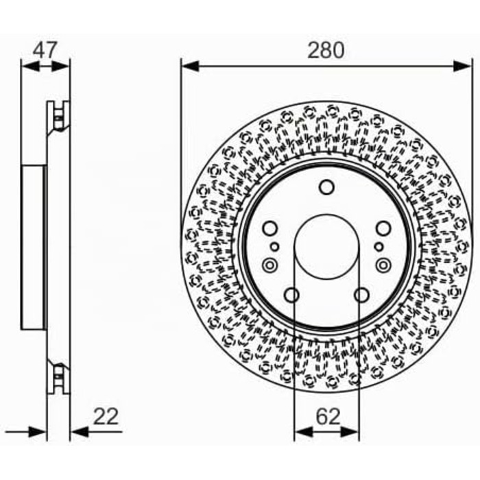 Гальмівні диски передні Bosch BD2179 280 мм комплект (2 шт.)