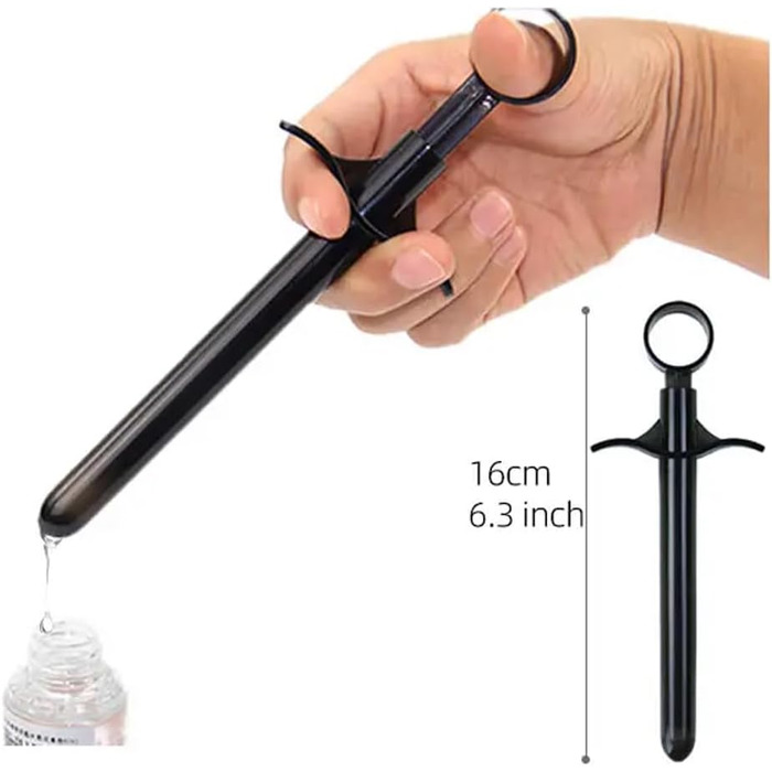 Запуск мастила Zooma, пусковий пристрій для мастила, шприц-аплікатор для мастила. Багаторазові шприци-трубки зі мастилом для анального та вагінального використання (чорний)