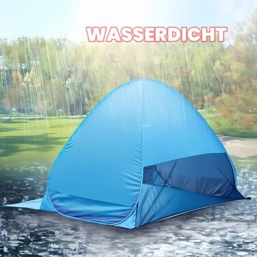 Розкладний пляжний намет, пляжний намет для 3-5 осіб, захист від ультрафіолету UPF 50, великий намет 200 см x 165 см x 130 см, розкладний пляжний намет, від TARENT