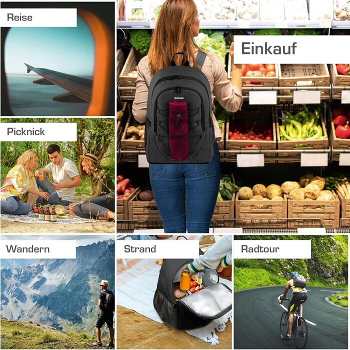 Рюкзак-холодильник 25 л/35 л - Рюкзак для активного відпочинку з функцією охолодження протягом 16 годин - Пляжний рюкзак з багатьма кишенями для зберігання речей - Ізольований рюкзак-холодильник - Рюкзак-холодильник антрацитового або сірого кольору. Антра