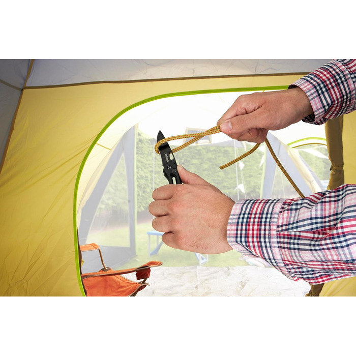 Ніж для відпочинку зі складним гладким лезом I 4288000 I Універсальний ніж для відпочинку для хобі та кемпінгу, чорний прямий клин