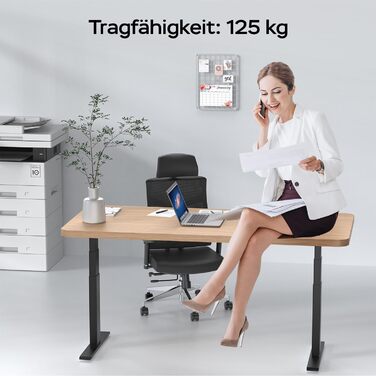 Рама столу DeHong з регулюванням висоти та 2 двигунами, 3-рівнева електрична регульована висота рами столу, функція пам&39яті та плавний старт/зупинка, 6BPLUS чорного кольору