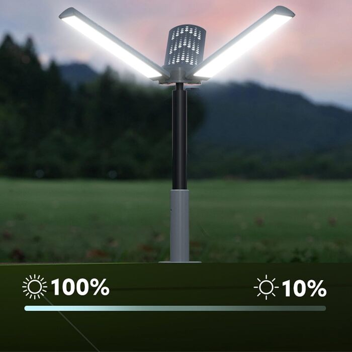 Портативний кемпінговий ліхтар, регульована яскравість та висота, 8000 мАг, водонепроникний, для наметів, походів, риболовлі, активного відпочинку, висувний кемпінговий ліхтар