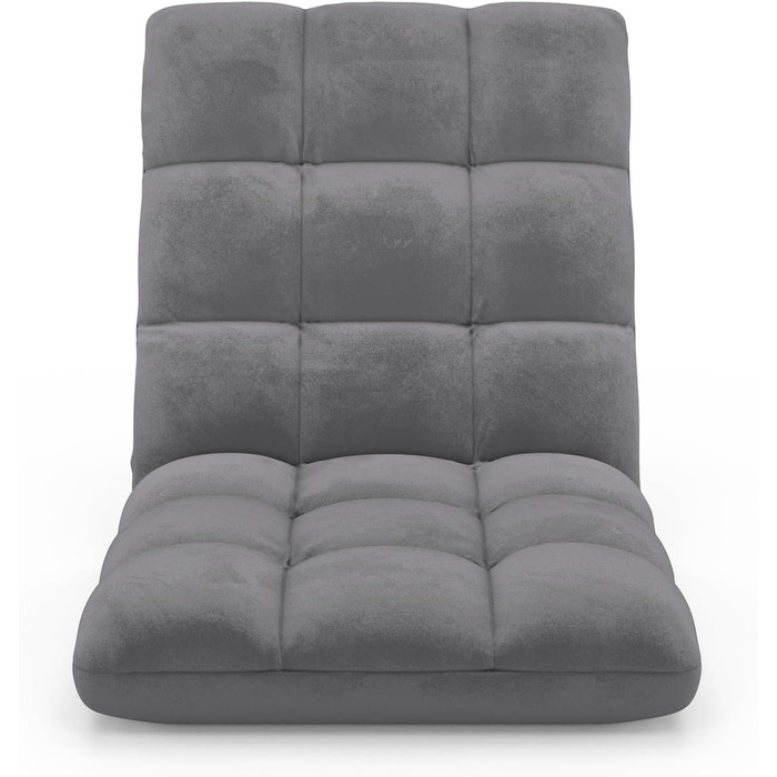 Розкладне підлогове крісло Garance на 15 позицій, велюр, антрацитово-сірий колір