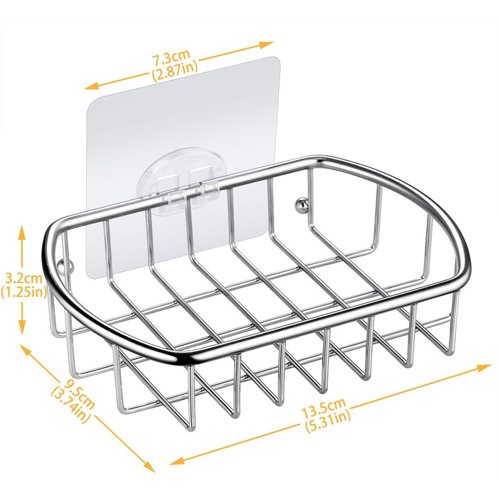 Мильниця без свердління, прозорий самоклеючий кошик для мила, нержавіюча сталь, душова полиця для ванної кімнати, настінний тримач