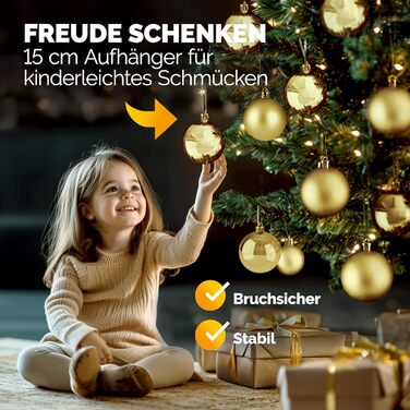 Різдвяні кульки 54 шт золоті Deuba